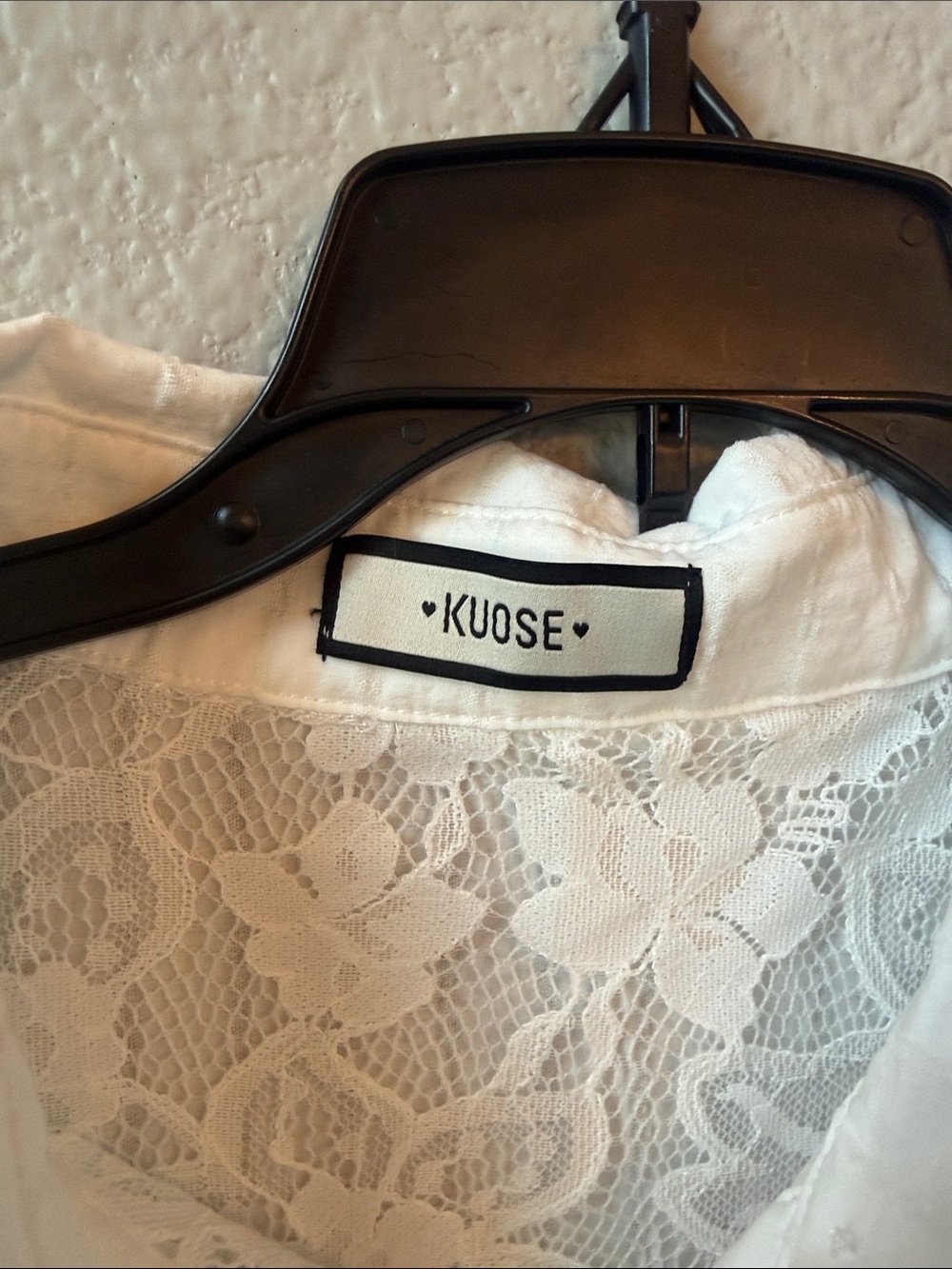 KUOSE White Lace Button-Up Blouse - Picture 2 of 8